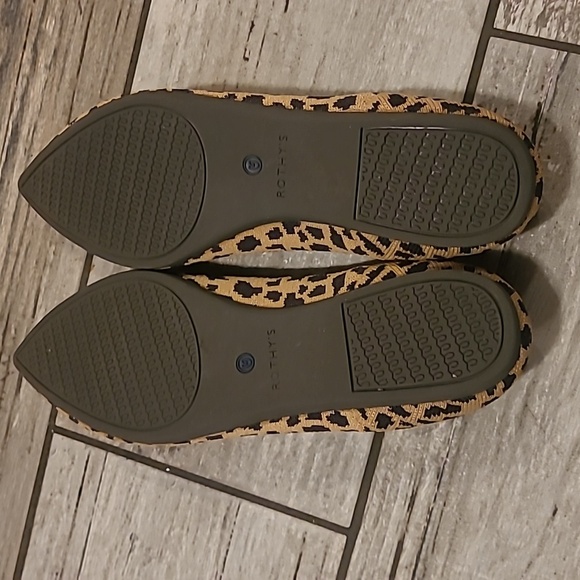 Rothy's Pointed Toe Retired Leopard Print Flats Washable Wmn 10 Authentic Casual - Picture 12 of 16
